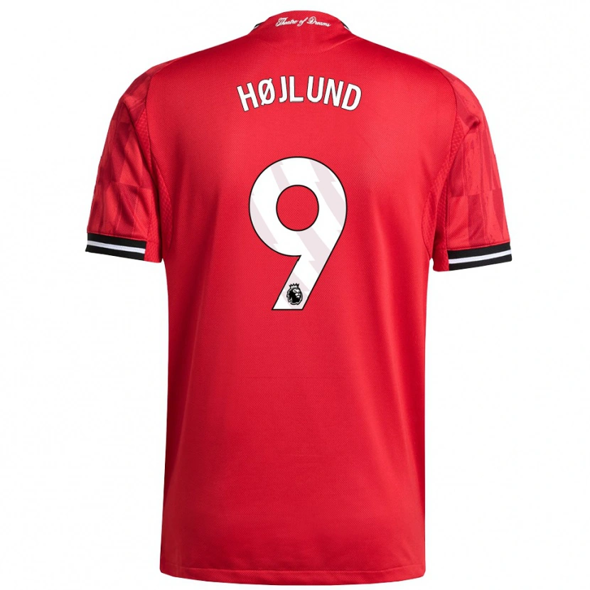 Danxen Kvinnor Rasmus Højlund #9 Röd Svart Vit Hemmatröja Matchtröjor 2025/26 Tröjor T-Tröja