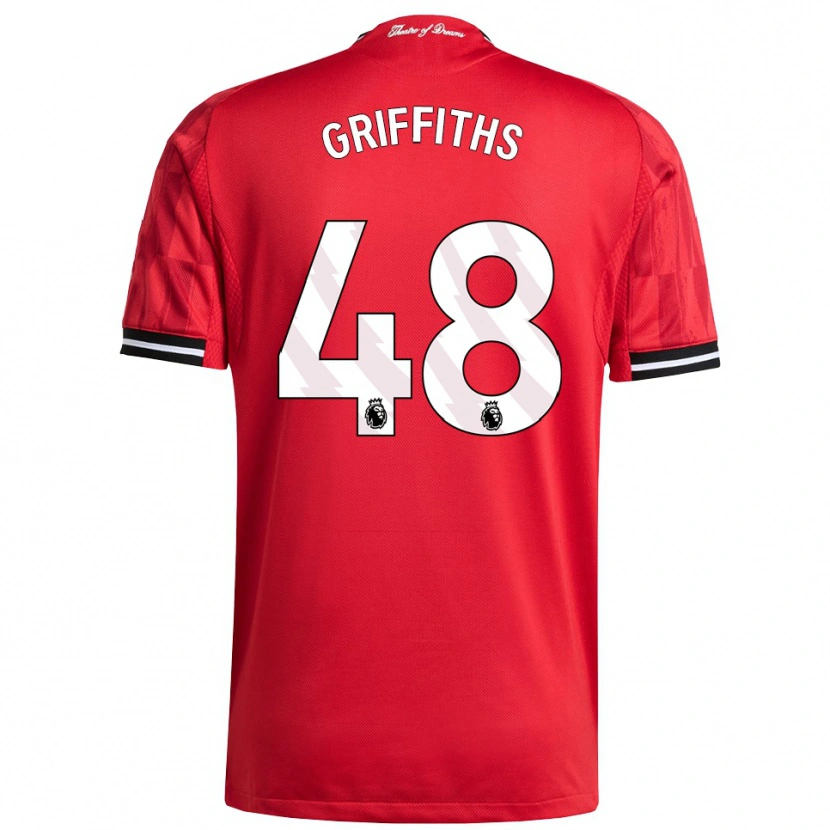 Danxen Kvinnor Mared Griffiths #48 Röd Svart Vit Hemmatröja Matchtröjor 2025/26 Tröjor T-Tröja