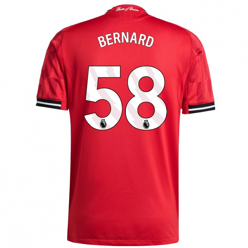 Danxen Kvinnor Bernard #58 Röd Svart Vit Hemmatröja Matchtröjor 2025/26 Tröjor T-Tröja