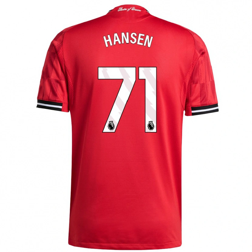 Danxen Kvinnor Isak Hansen-Aaroen #71 Röd Svart Vit Hemmatröja Matchtröjor 2025/26 Tröjor T-Tröja