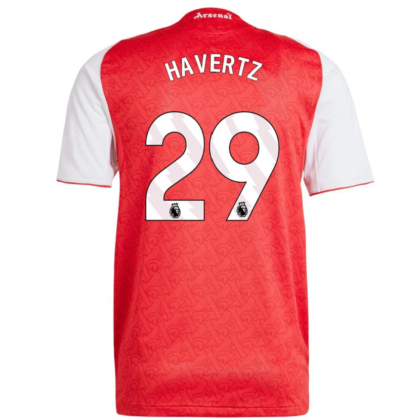 Danxen Kvinnor Kai Havertz #29 Röd Vit Hemmatröja Matchtröjor 2025/26 Tröjor T-Tröja