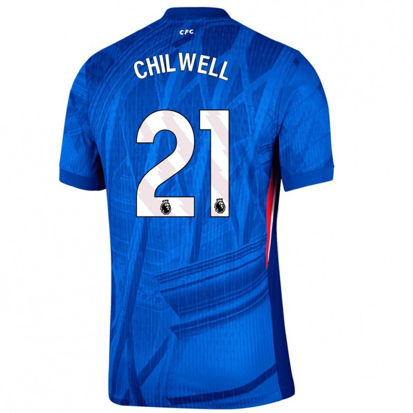 Danxen Kvinnor Ben Chilwell #21 Blå Vit Hemmatröja Matchtröjor 2025/26 Tröjor T-Tröja