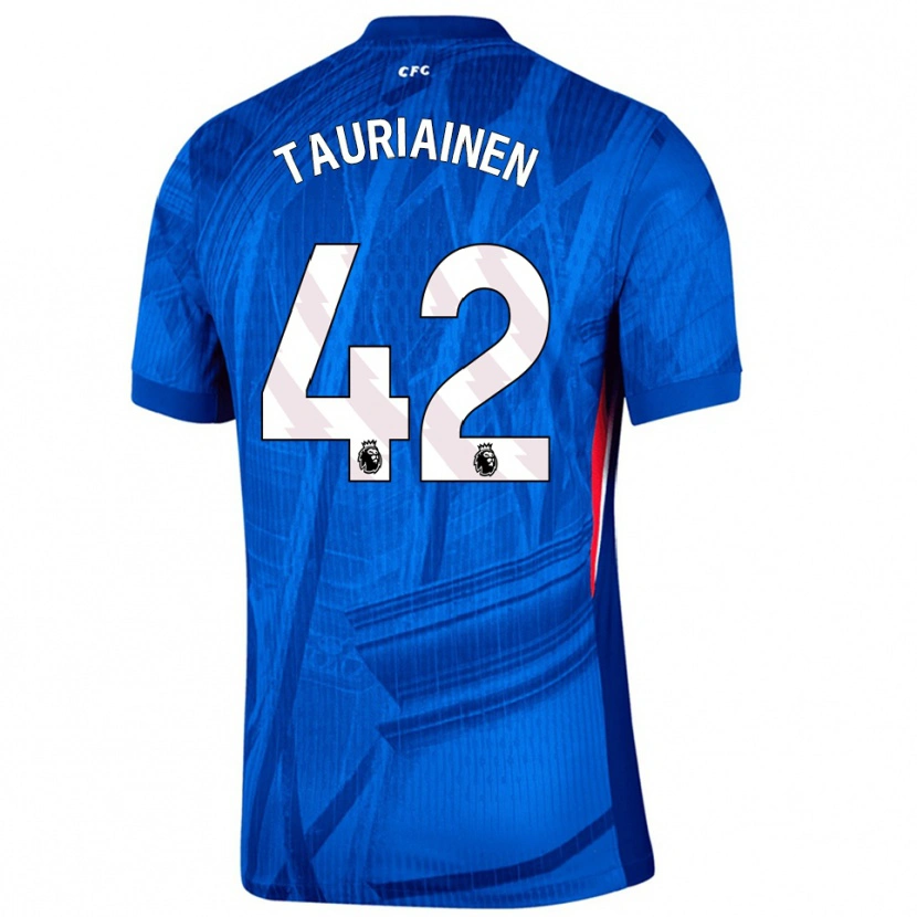 Danxen Kvinnor Jimi Tauriainen #42 Blå Vit Hemmatröja Matchtröjor 2025/26 Tröjor T-Tröja