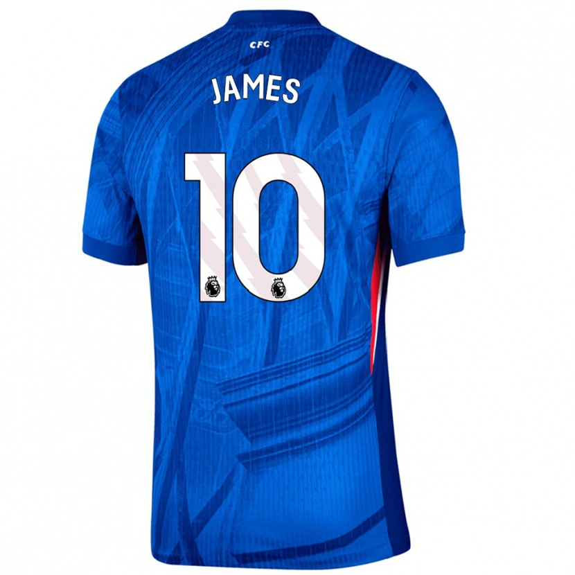 Danxen Kvinnor Lauren James #10 Blå Vit Hemmatröja Matchtröjor 2025/26 Tröjor T-Tröja