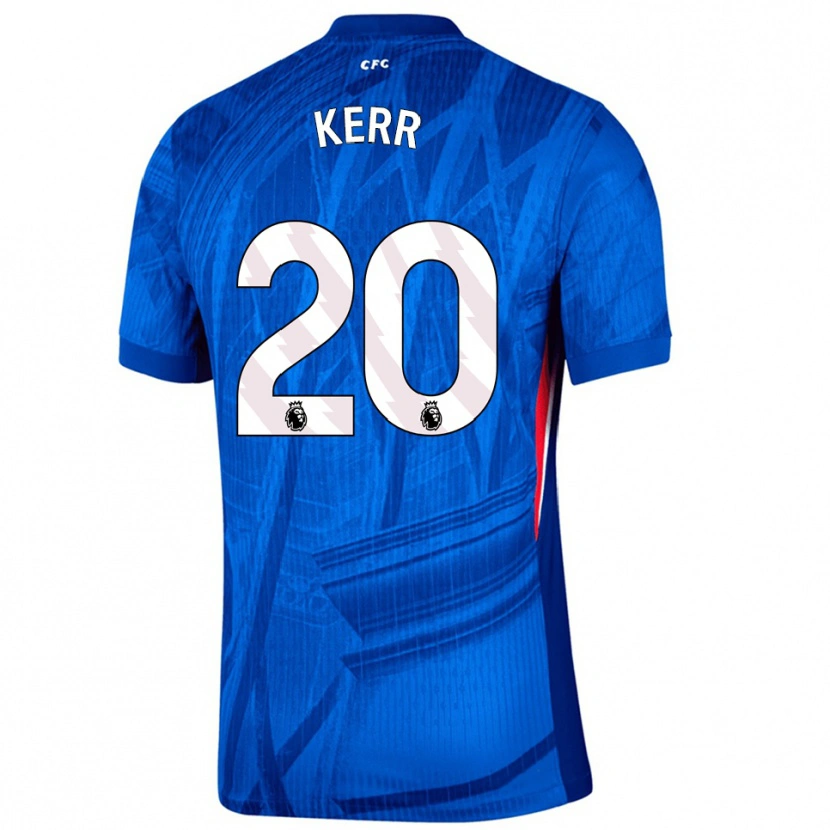 Danxen Kvinnor Sam Kerr #20 Blå Vit Hemmatröja Matchtröjor 2025/26 Tröjor T-Tröja