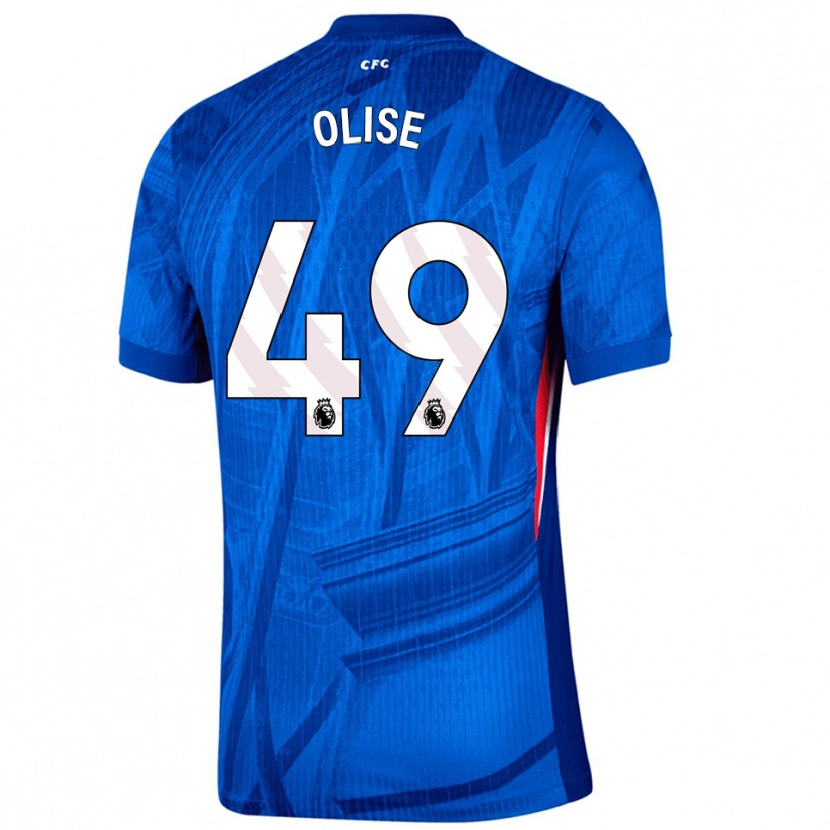 Danxen Kvinnor Richard Olise #49 Blå Vit Hemmatröja Matchtröjor 2025/26 Tröjor T-Tröja