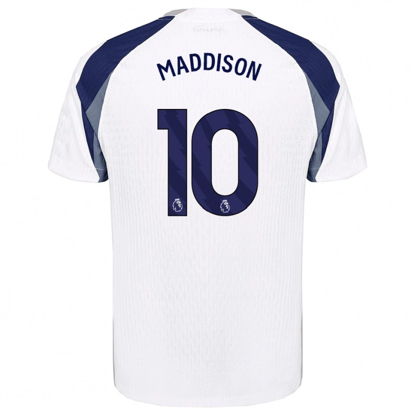 Danxen Kvinnor James Maddison #10 Vit Marinblå Hemmatröja Matchtröjor 2025/26 Tröjor T-Tröja