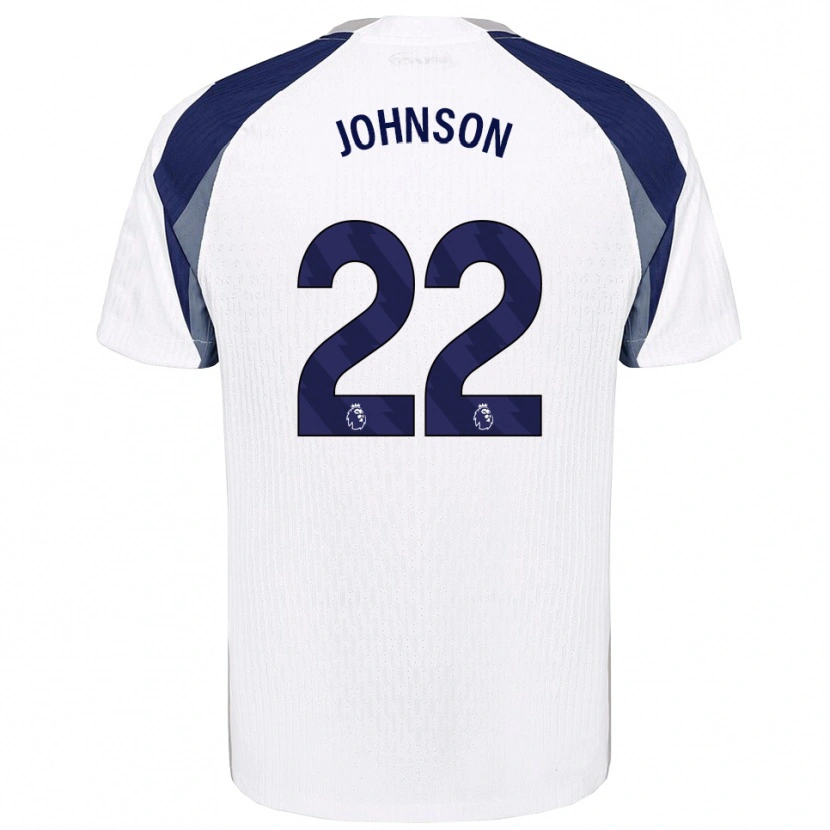 Danxen Kvinnor Brennan Johnson #22 Vit Marinblå Hemmatröja Matchtröjor 2025/26 Tröjor T-Tröja