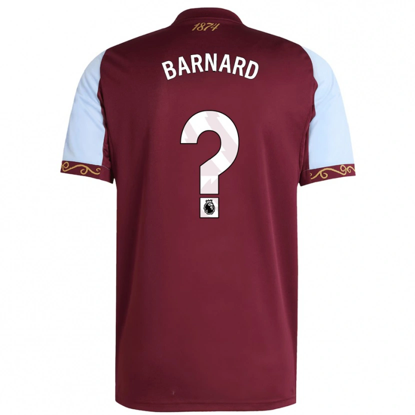 Danxen Kvinnor Finlay Barnard #0 Vinröd Himmelsblå Hemmatröja Matchtröjor 2025/26 Tröjor T-Tröja