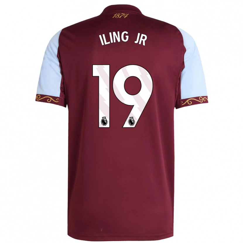 Danxen Kvinnor Samuel Iling-Junior #19 Vinröd Himmelsblå Hemmatröja Matchtröjor 2025/26 Tröjor T-Tröja