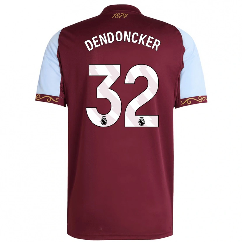 Danxen Kvinnor Leander Dendoncker #32 Vinröd Himmelsblå Hemmatröja Matchtröjor 2025/26 Tröjor T-Tröja