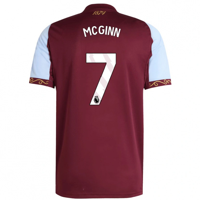Danxen Kvinnor John Mcginn #7 Vinröd Himmelsblå Hemmatröja Matchtröjor 2025/26 Tröjor T-Tröja