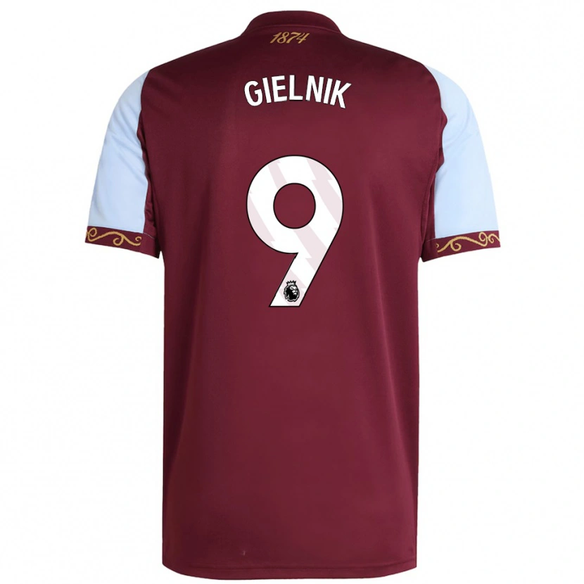 Danxen Kvinnor Emily Gielnik #9 Vinröd Himmelsblå Hemmatröja Matchtröjor 2025/26 Tröjor T-Tröja