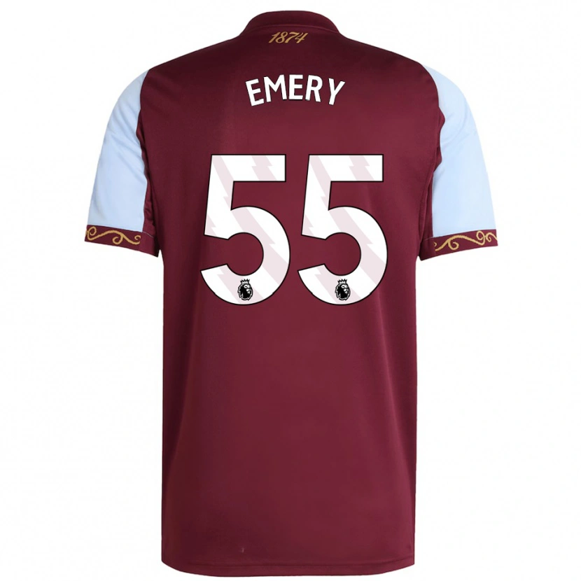 Danxen Kvinnor Lander Emery #55 Vinröd Himmelsblå Hemmatröja Matchtröjor 2025/26 Tröjor T-Tröja