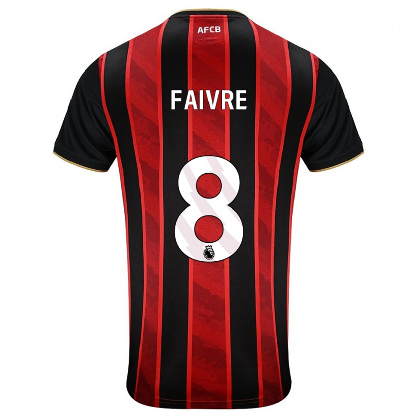 Danxen Kvinnor Romain Faivre #8 Röd Svart Hemmatröja Matchtröjor 2025/26 Tröjor T-Tröja