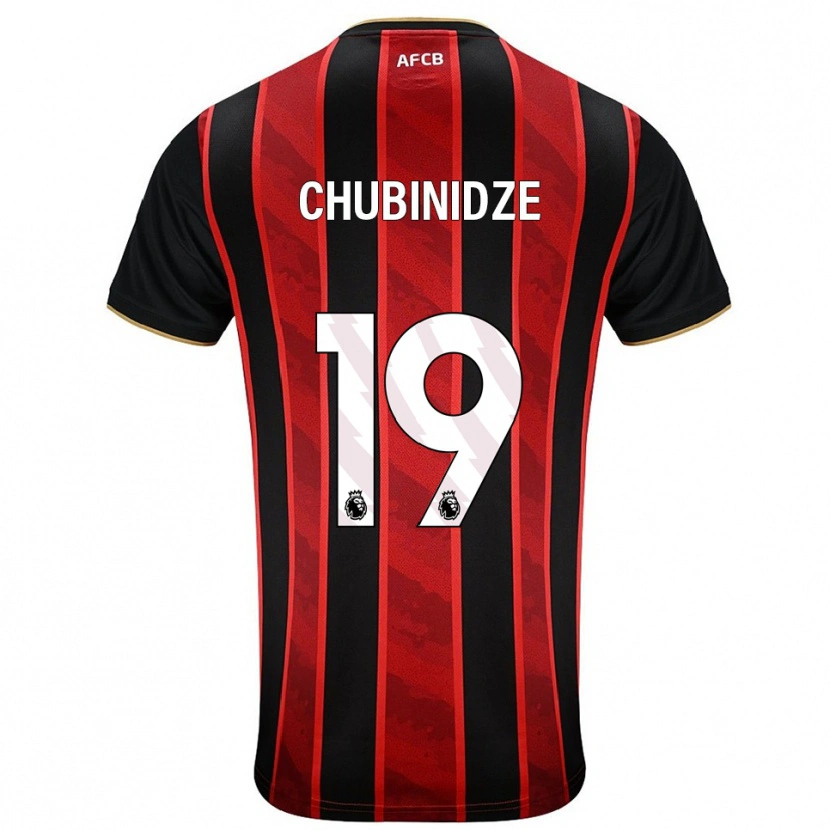 Danxen Kvinnor George Chubinidze #19 Röd Svart Hemmatröja Matchtröjor 2025/26 Tröjor T-Tröja