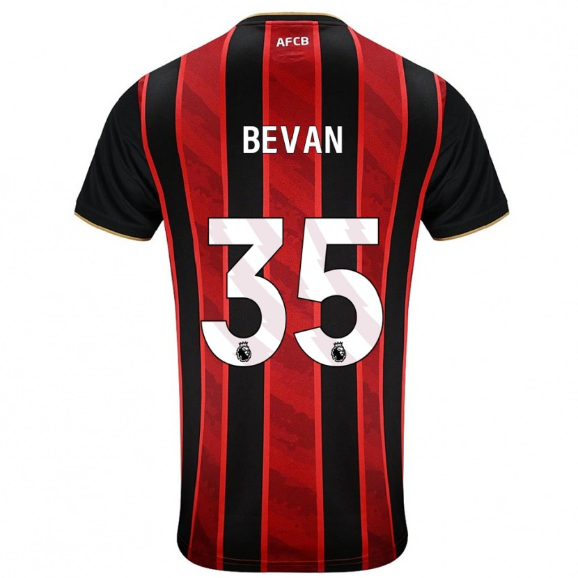 Danxen Kvinnor Owen Bevan #35 Röd Svart Hemmatröja Matchtröjor 2025/26 Tröjor T-Tröja