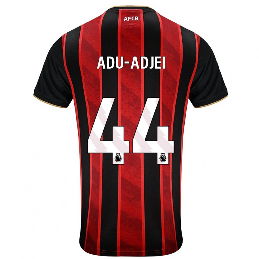 Danxen Kvinnor Daniel Adu-Adjei #44 Röd Svart Hemmatröja Matchtröjor 2025/26 Tröjor T-Tröja