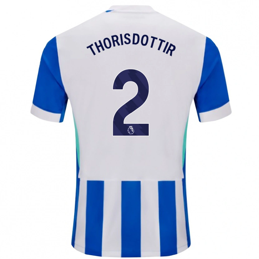 Danxen Kvinnor Maria Thorisdottir #2 Blå Vit Hemmatröja Matchtröjor 2025/26 Tröjor T-Tröja