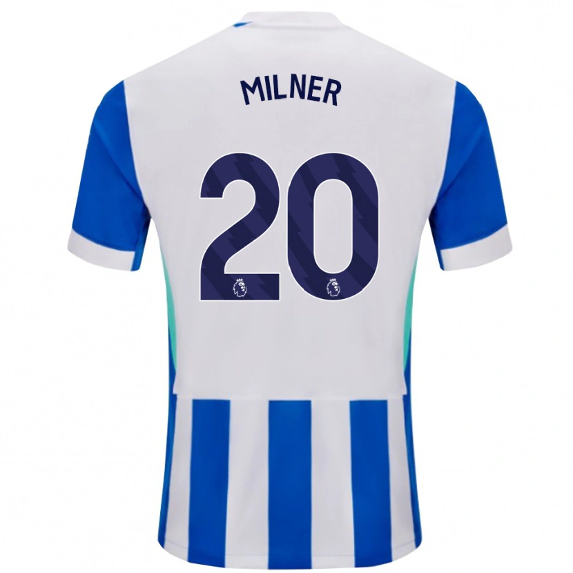 Danxen Kvinnor James Milner #20 Blå Vit Hemmatröja Matchtröjor 2025/26 Tröjor T-Tröja