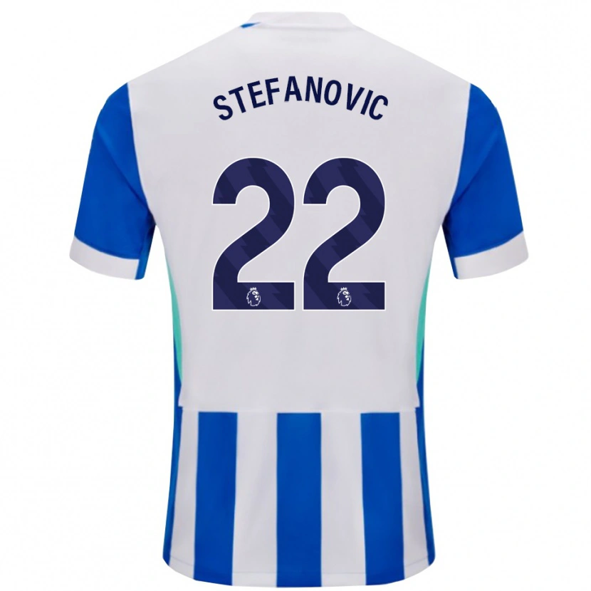 Danxen Kvinnor Dejana Stefanović #22 Blå Vit Hemmatröja Matchtröjor 2025/26 Tröjor T-Tröja