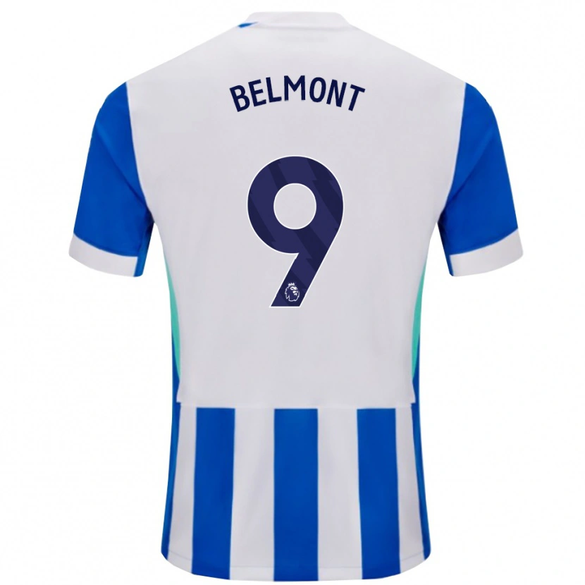 Danxen Kvinnor Joe Belmont #9 Blå Vit Hemmatröja Matchtröjor 2025/26 Tröjor T-Tröja