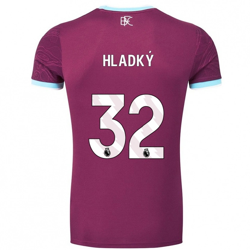 Danxen Kvinnor Vaclav Hladky #32 Vinröd Himmelsblå Hemmatröja Matchtröjor 2025/26 Tröjor T-Tröja
