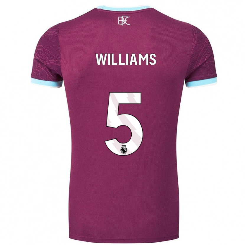 Danxen Kvinnor Jesse Williams #5 Vinröd Himmelsblå Hemmatröja Matchtröjor 2025/26 Tröjor T-Tröja
