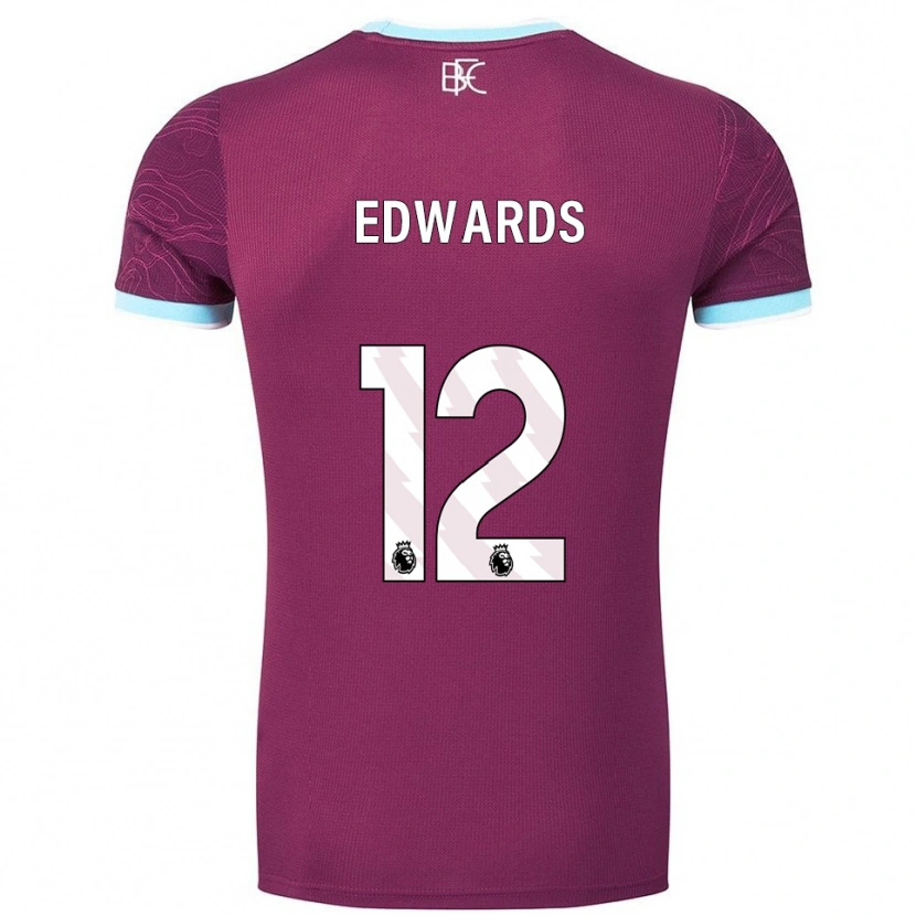 Danxen Kvinnor Connor Edwards #12 Vinröd Himmelsblå Hemmatröja Matchtröjor 2025/26 Tröjor T-Tröja