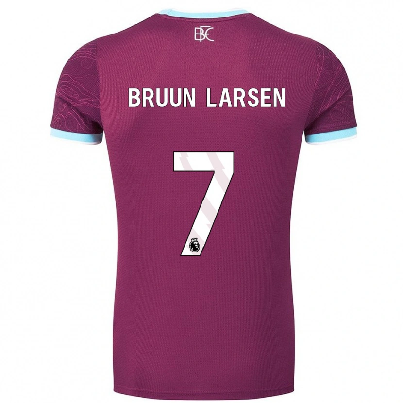 Danxen Kvinnor Jacob Bruun Larsen #7 Vinröd Himmelsblå Hemmatröja Matchtröjor 2025/26 Tröjor T-Tröja