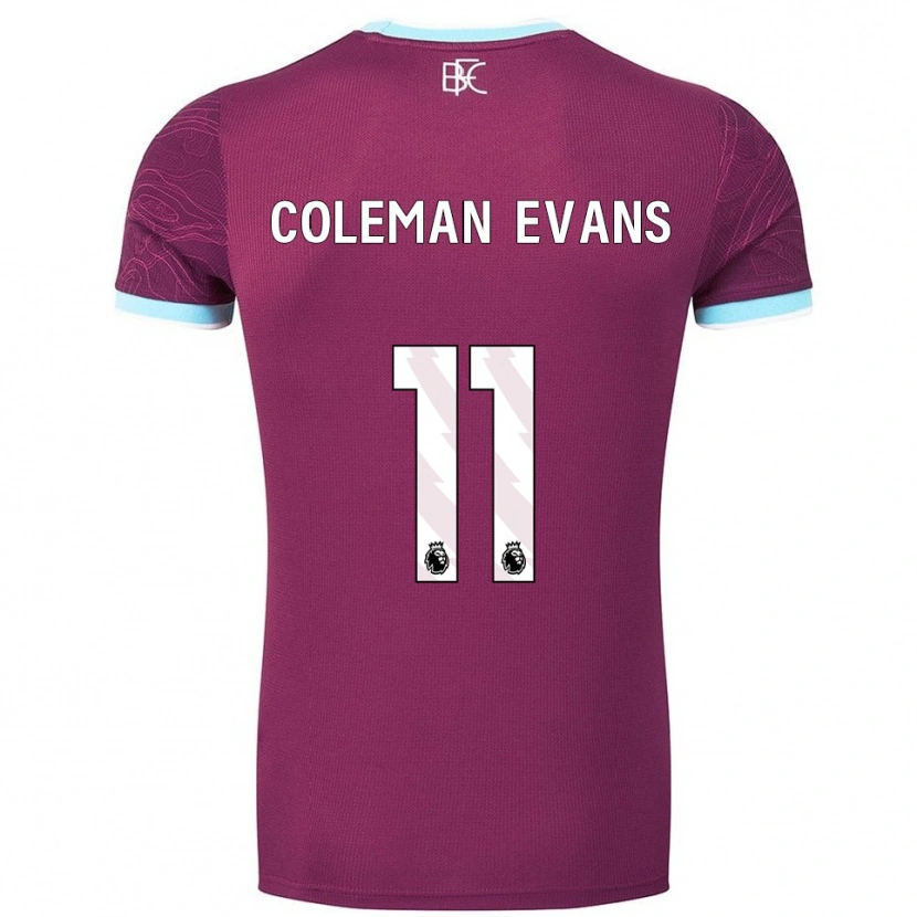 Danxen Kvinnor Amaya Coleman-Evans #11 Vinröd Himmelsblå Hemmatröja Matchtröjor 2025/26 Tröjor T-Tröja