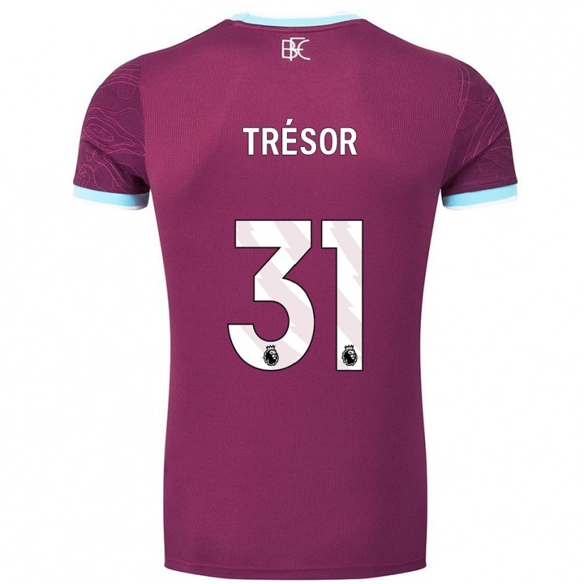 Danxen Kvinnor Mike Trésor #31 Vinröd Himmelsblå Hemmatröja Matchtröjor 2025/26 Tröjor T-Tröja