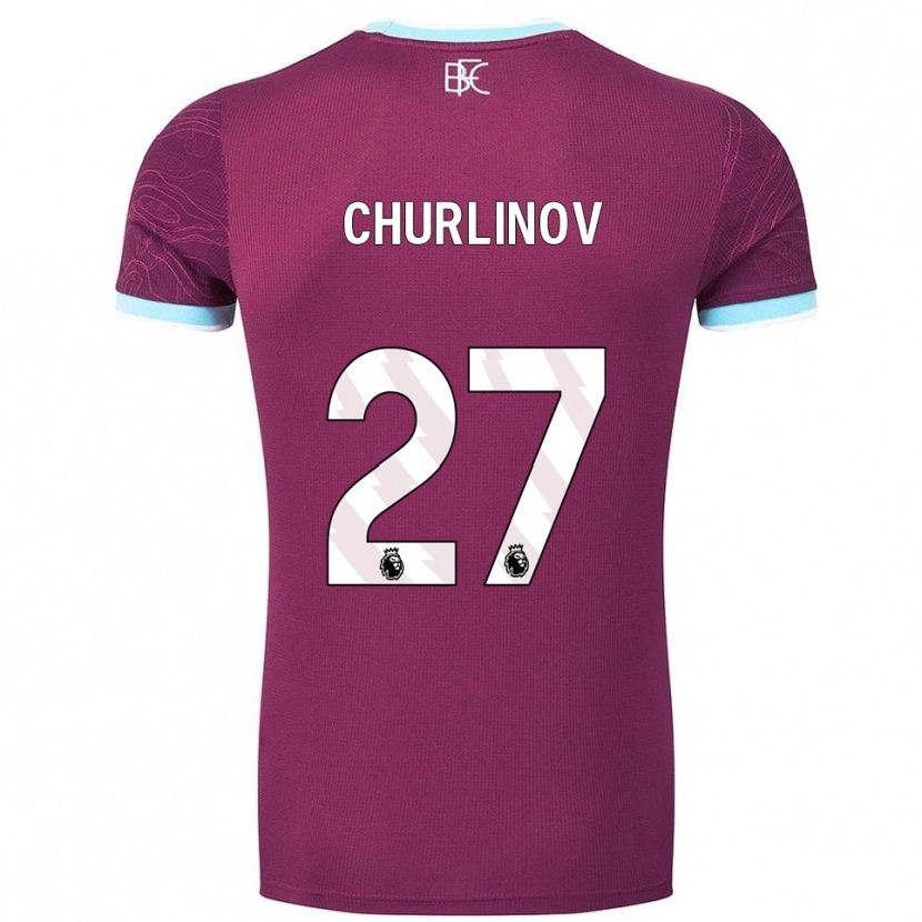 Danxen Kvinnor Darko Churlinov #27 Vinröd Himmelsblå Hemmatröja Matchtröjor 2025/26 Tröjor T-Tröja