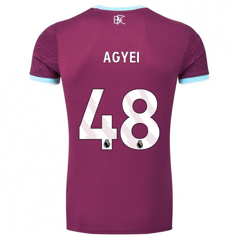 Danxen Kvinnor Enock Agyei #48 Vinröd Himmelsblå Hemmatröja Matchtröjor 2025/26 Tröjor T-Tröja