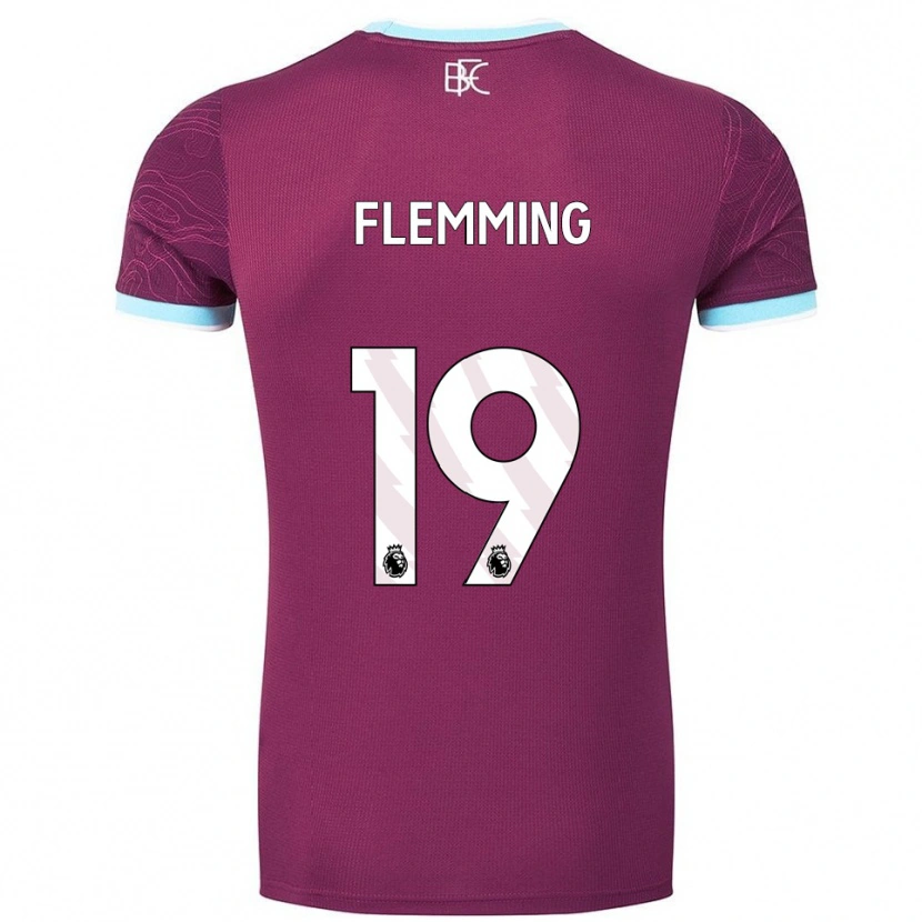 Danxen Kvinnor Zian Flemming #19 Vinröd Himmelsblå Hemmatröja Matchtröjor 2025/26 Tröjor T-Tröja