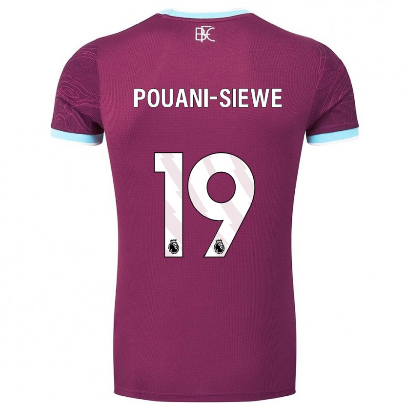 Danxen Kvinnor Brandon Pouani #19 Vinröd Himmelsblå Hemmatröja Matchtröjor 2025/26 Tröjor T-Tröja