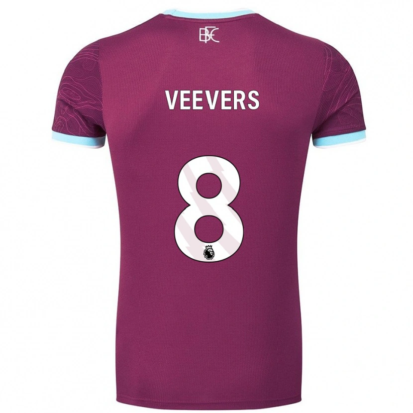 Danxen Kvinnor Charlie Veevers #8 Vinröd Himmelsblå Hemmatröja Matchtröjor 2025/26 Tröjor T-Tröja