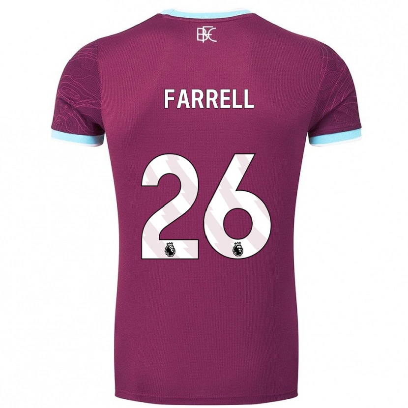 Danxen Kvinnor Lucy Farrell #26 Vinröd Himmelsblå Hemmatröja Matchtröjor 2025/26 Tröjor T-Tröja