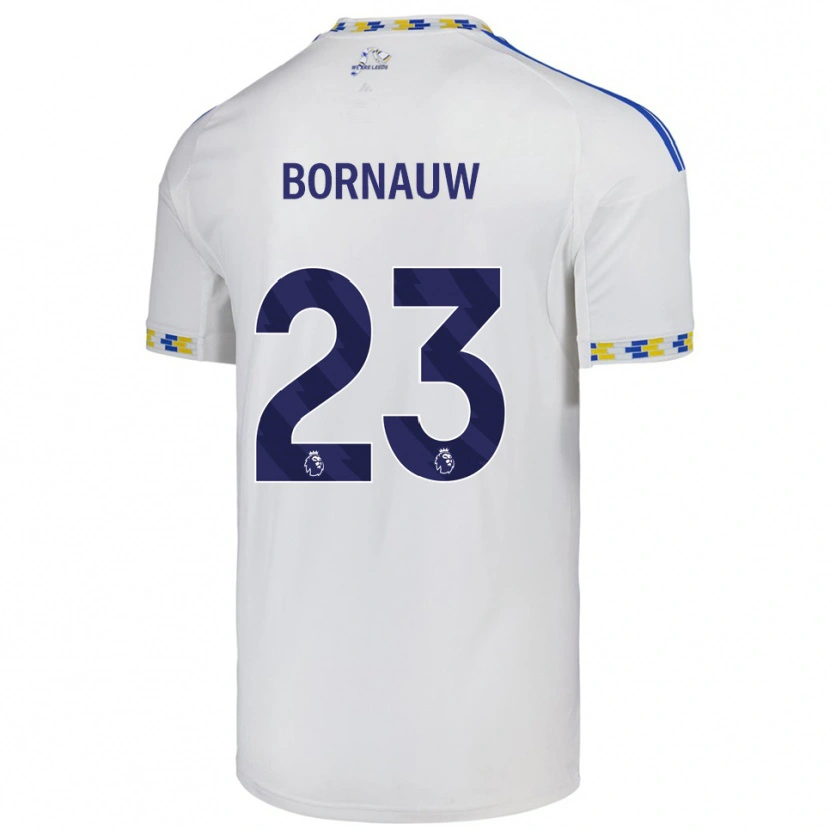 Danxen Kvinnor Sebastiaan Bornauw #23 Vit Blå Hemmatröja Matchtröjor 2025/26 Tröjor T-Tröja