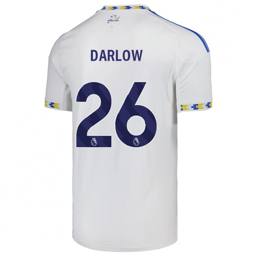 Danxen Kvinnor Karl Darlow #26 Vit Blå Hemmatröja Matchtröjor 2025/26 Tröjor T-Tröja