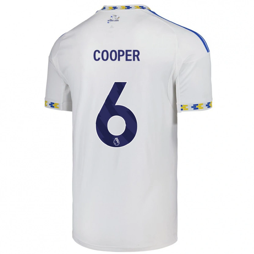 Danxen Kvinnor Liam Cooper #6 Vit Blå Hemmatröja Matchtröjor 2025/26 Tröjor T-Tröja