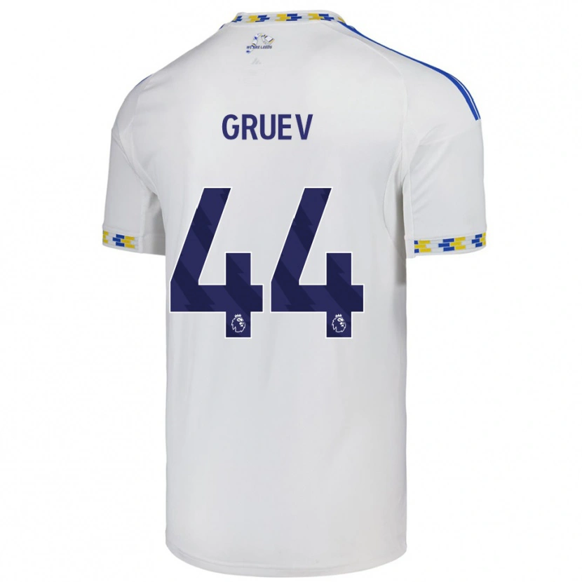 Danxen Kvinnor Ilia Gruev #44 Vit Blå Hemmatröja Matchtröjor 2025/26 Tröjor T-Tröja
