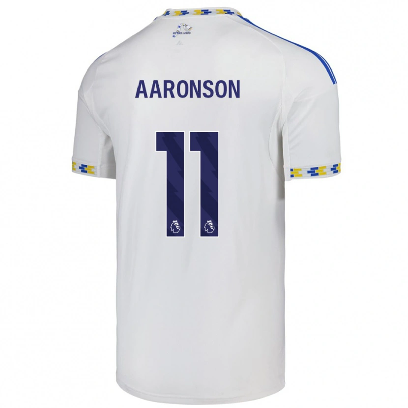 Danxen Kvinnor Brenden Aaronson #11 Vit Blå Hemmatröja Matchtröjor 2025/26 Tröjor T-Tröja