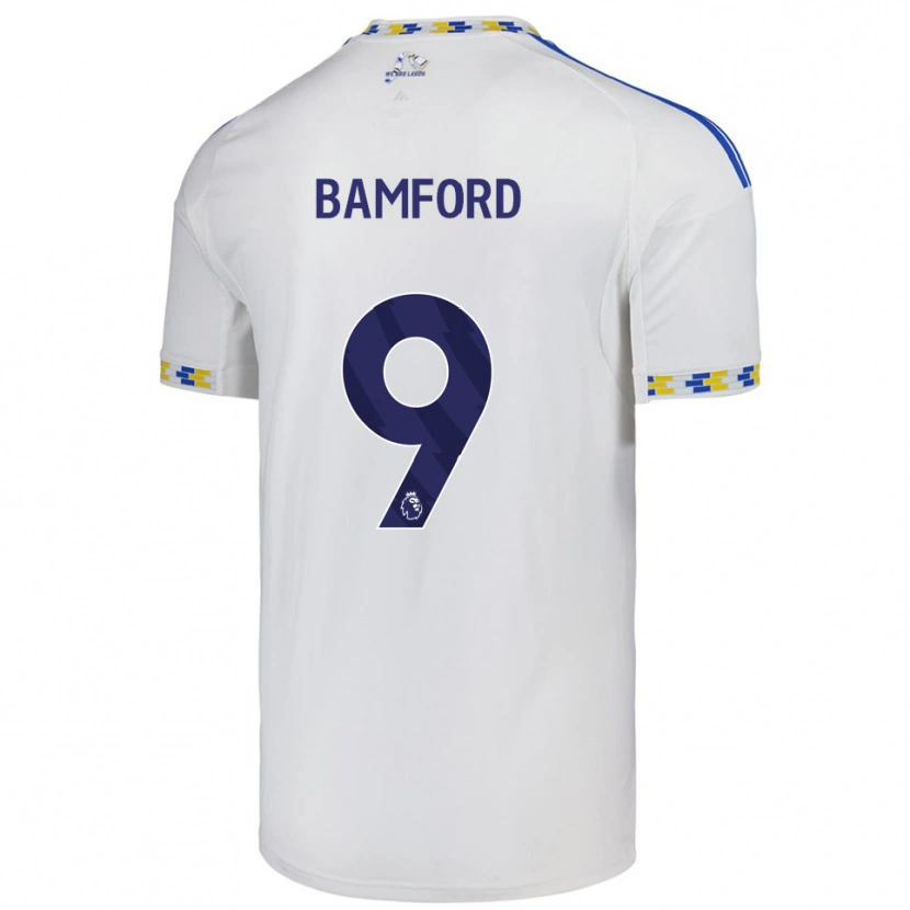 Danxen Kvinnor Patrick Bamford #9 Vit Blå Hemmatröja Matchtröjor 2025/26 Tröjor T-Tröja