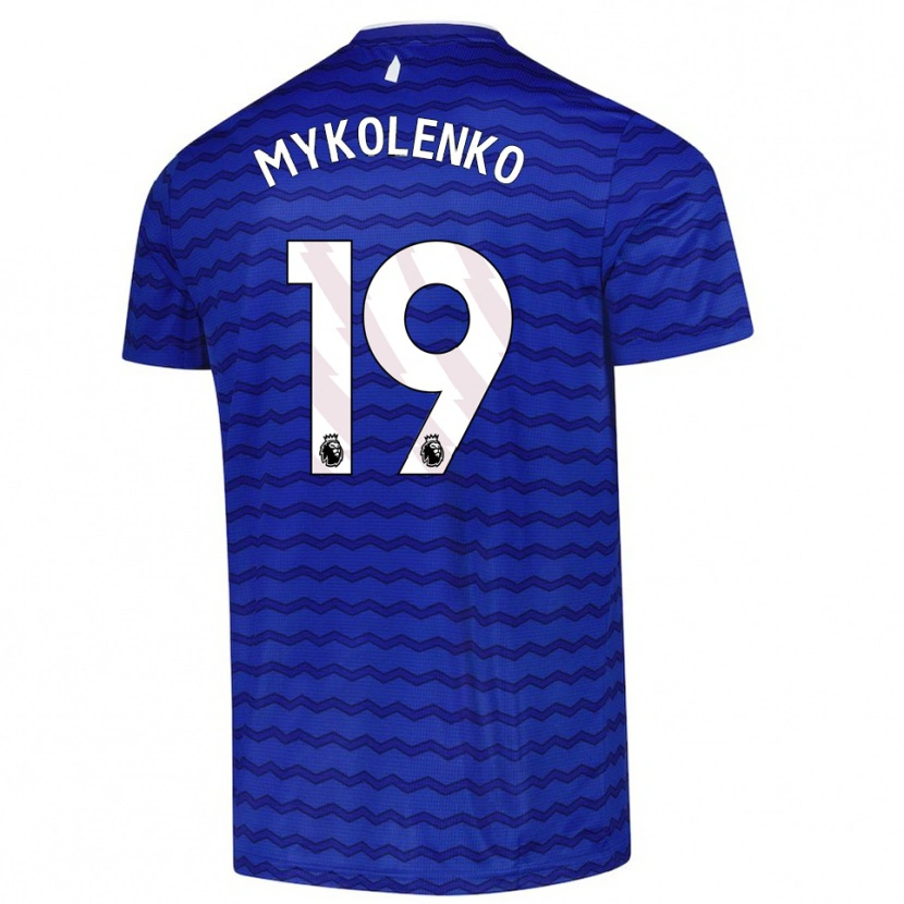 Danxen Kvinnor Vitaliy Mykolenko #19 Blå Marinblå Hemmatröja Matchtröjor 2025/26 Tröjor T-Tröja