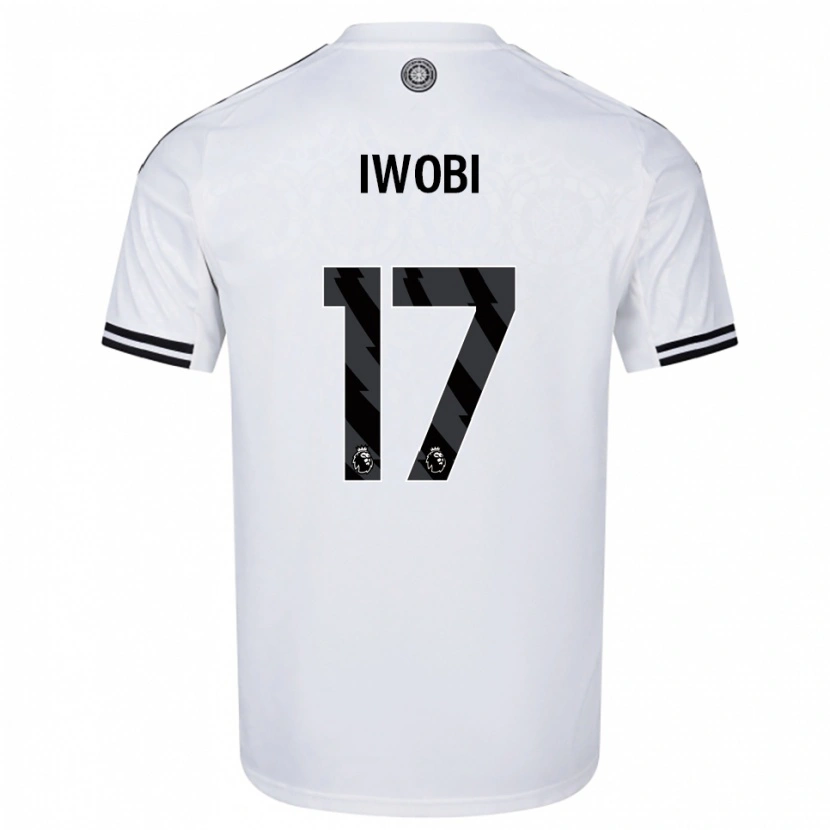 Danxen Kvinnor Alex Iwobi #17 Vit Svart Hemmatröja Matchtröjor 2025/26 Tröjor T-Tröja