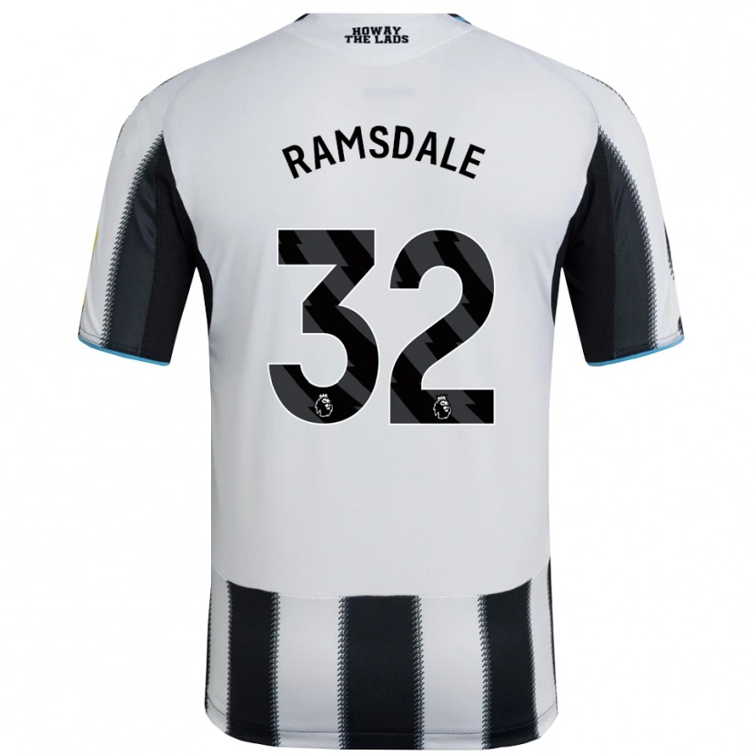Danxen Kvinnor Aaron Ramsdale #32 Svart Vit Hemmatröja Matchtröjor 2025/26 Tröjor T-Tröja