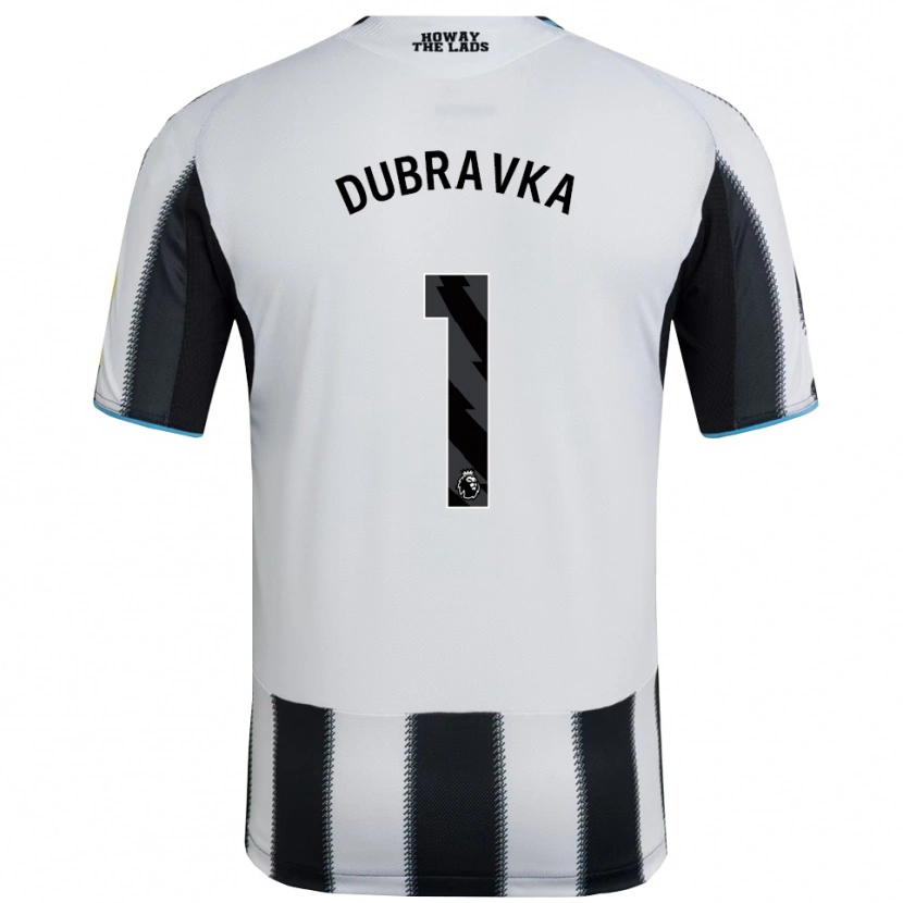 Danxen Kvinnor Martin Dúbravka #1 Svart Vit Hemmatröja Matchtröjor 2025/26 Tröjor T-Tröja