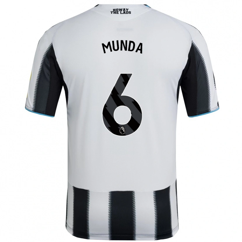 Danxen Kvinnor Anthony Munda #6 Svart Vit Hemmatröja Matchtröjor 2025/26 Tröjor T-Tröja