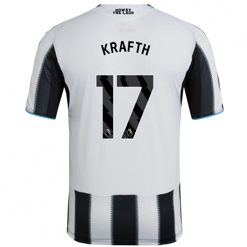 Danxen Kvinnor Emil Krafth #17 Svart Vit Hemmatröja Matchtröjor 2025/26 Tröjor T-Tröja